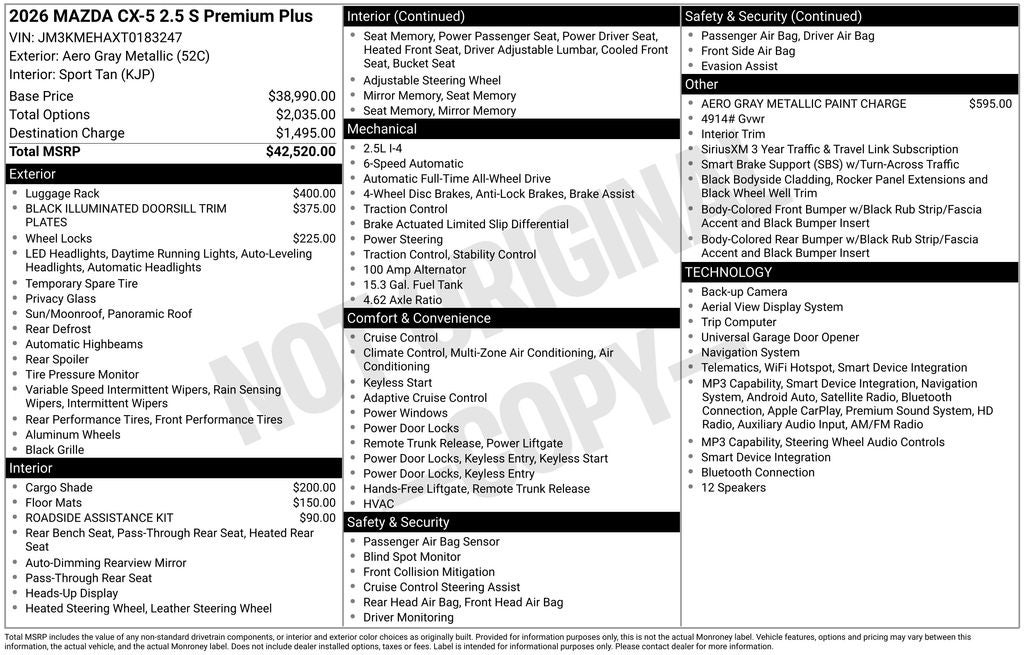 2026 Mazda Mazda CX-5 2.5 S Premium Plus AWD