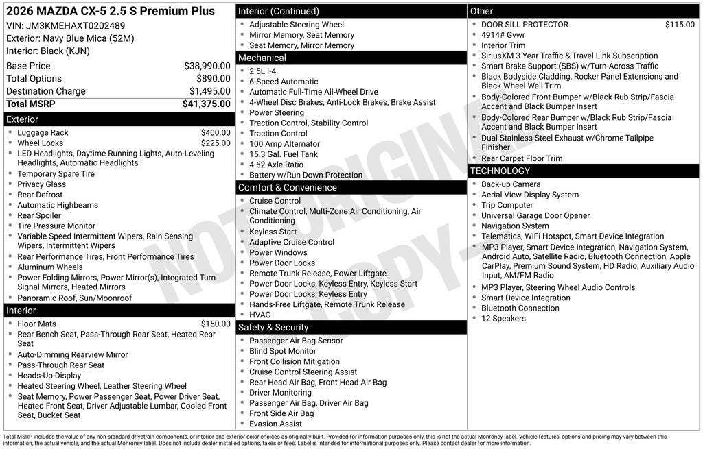 2026 Mazda Mazda CX-5 2.5 S Premium Plus