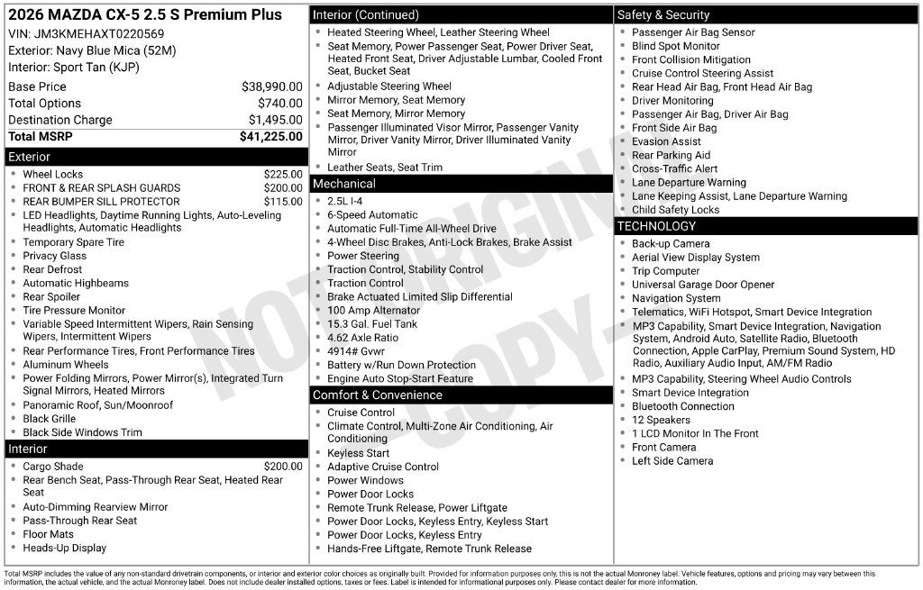 2026 Mazda Mazda CX-5 2.5 S Premium Plus AWD