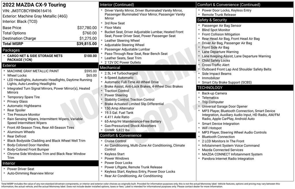2022 Mazda Mazda CX-9 Touring