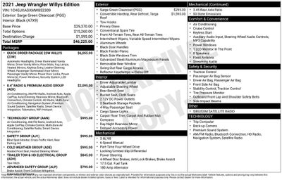 2021 Jeep Wrangler Willys