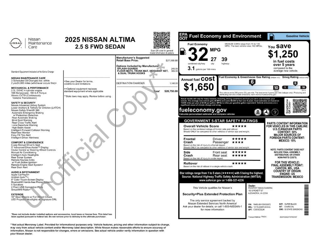 2025 Nissan Altima 2.5 S Nissan Certified