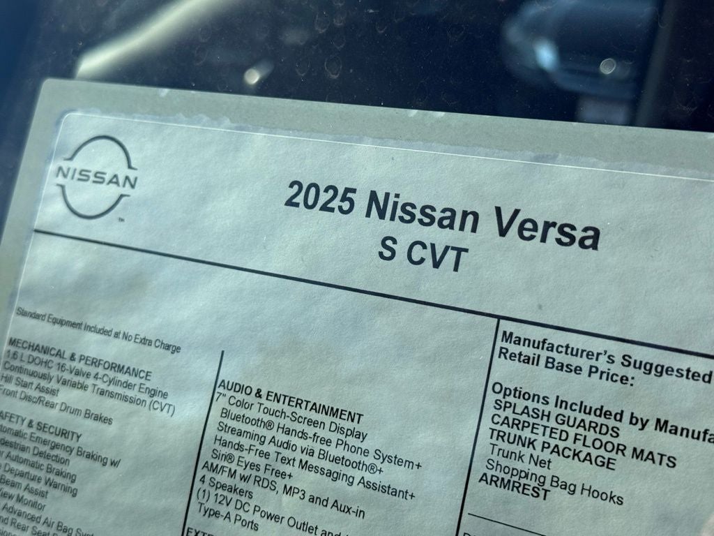 2025 Nissan Versa 1.6 S