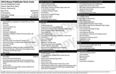 2024 Nissan Pathfinder Rock Creek
