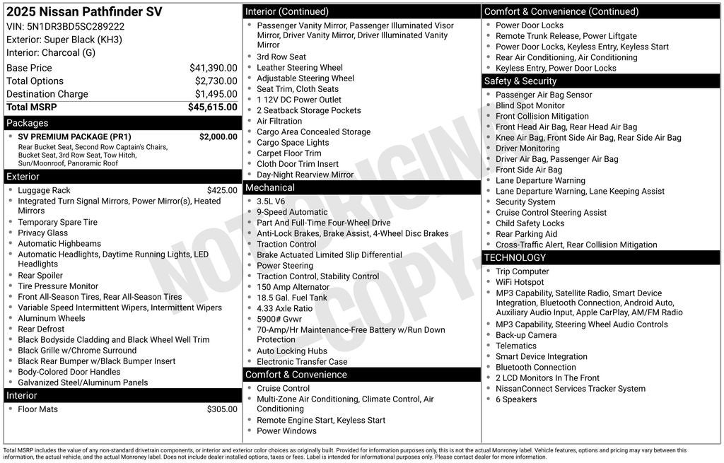 2025 Nissan Pathfinder SV