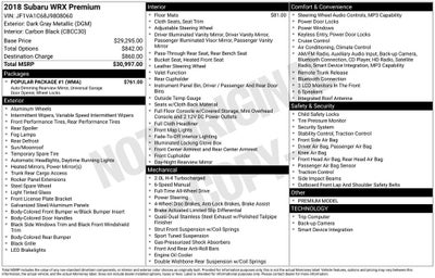 2018 Subaru WRX Premium