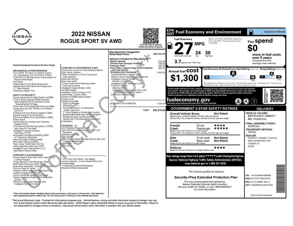 2022 Nissan Rogue Sport SV Nissan Certified