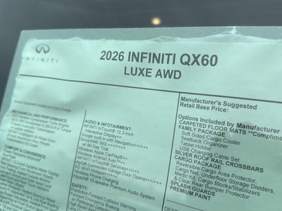 2026 INFINITI QX60 LUXE
