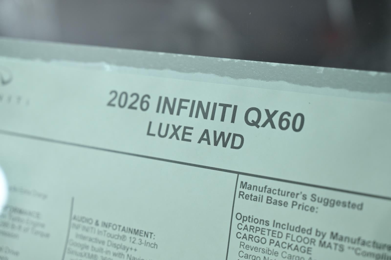 2026 INFINITI QX60 LUXE
