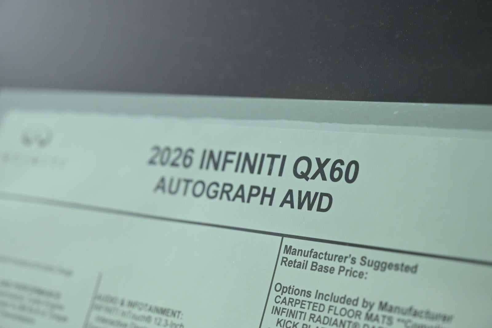 2026 INFINITI QX60 AUTOGRAPH