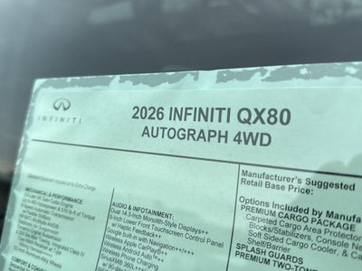 2026 INFINITI QX80 AUTOGRAPH