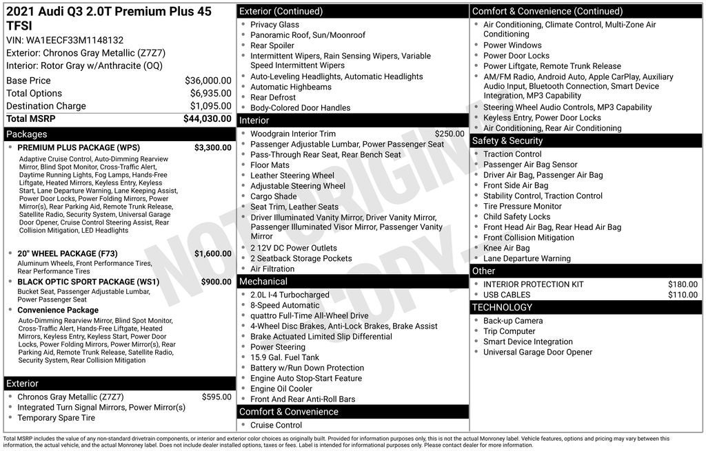 2021 Audi Q3 Premium Plus S Line quattro