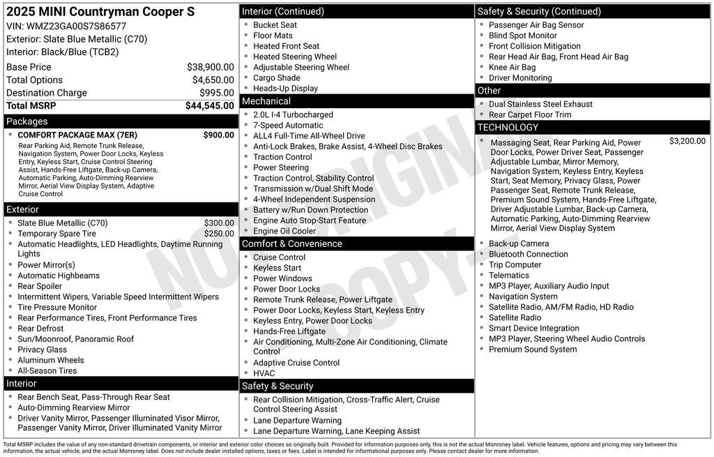 2025 MINI Cooper S Countryman Base