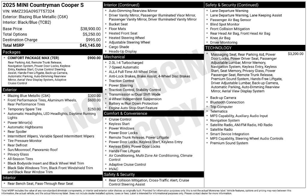 2025 MINI Cooper S Countryman Base