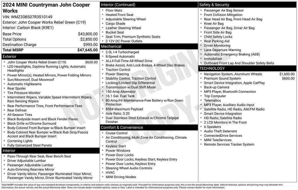 2024 MINI John Cooper Works Countryman Base
