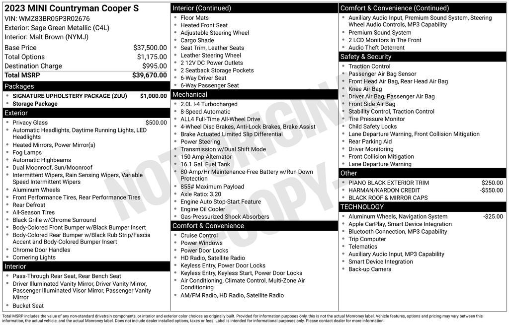 2023 MINI Cooper S Countryman Base