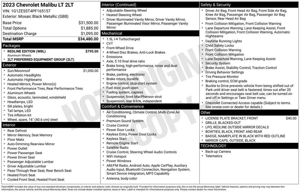 2023 Chevrolet Malibu LT 2LT