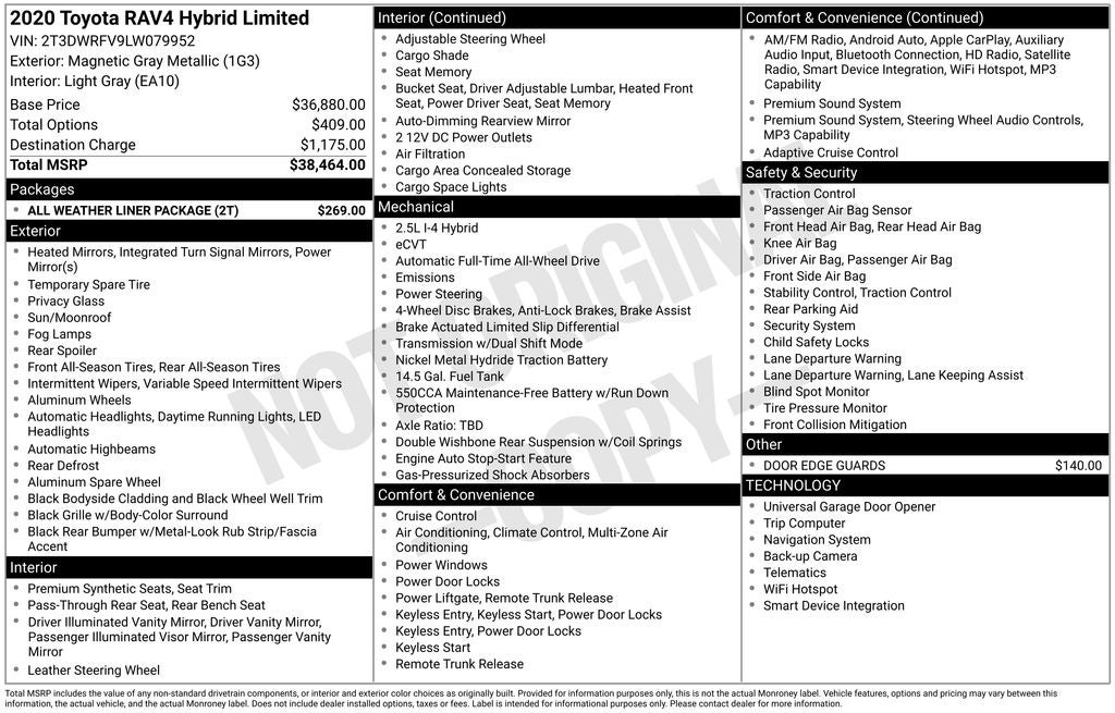 2020 Toyota RAV4 Hybrid Limited