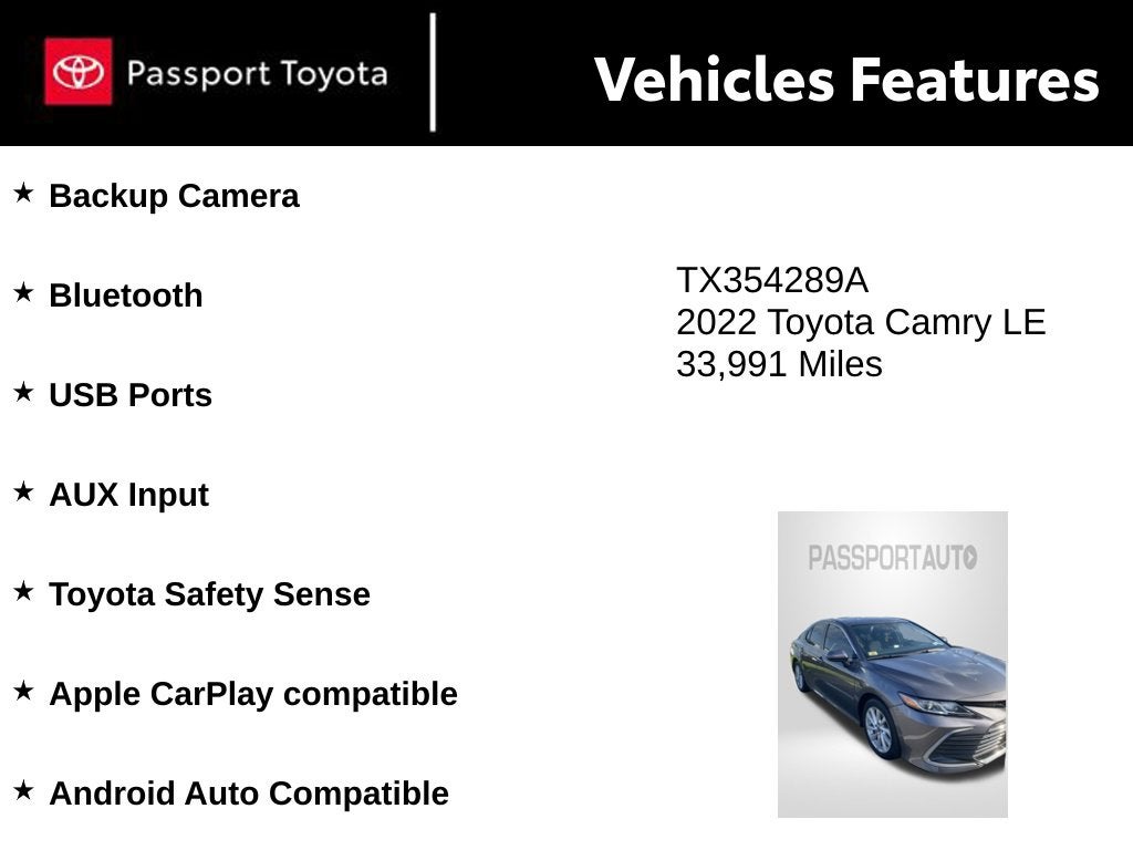 2022 Toyota Camry LE