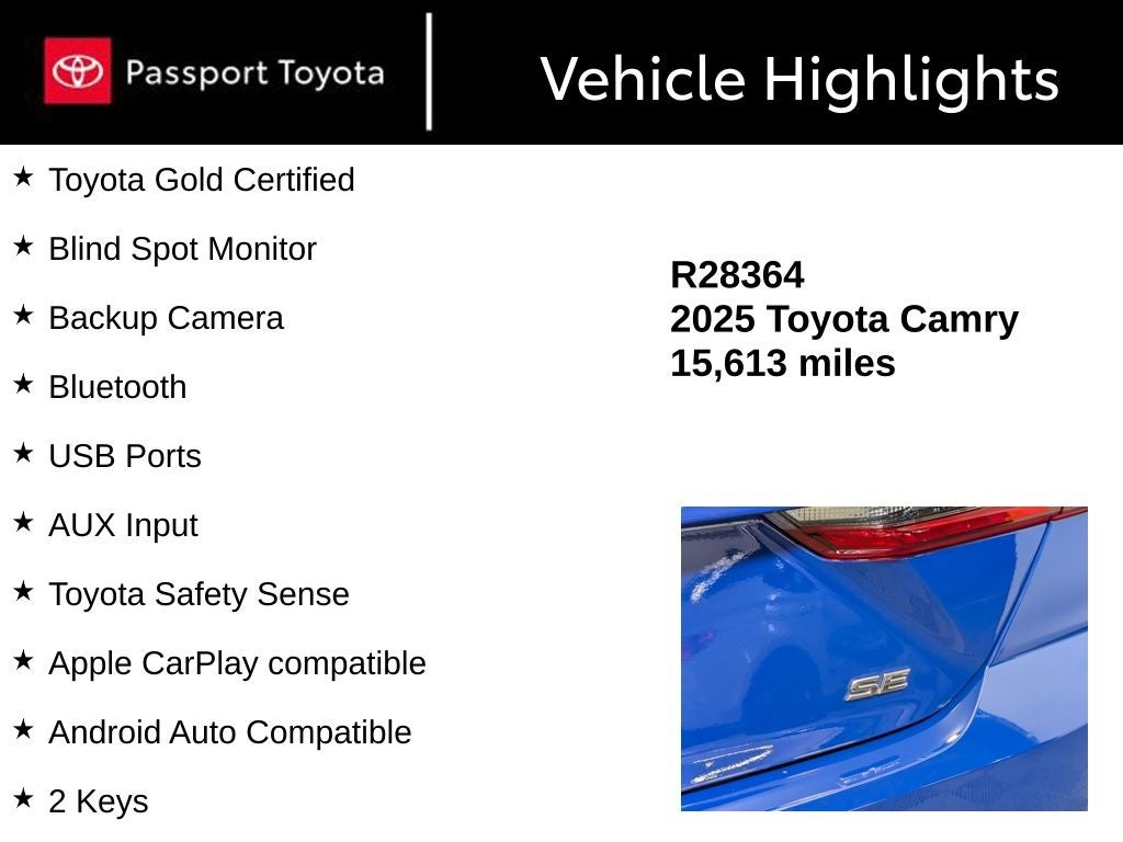 2025 Toyota Camry SE