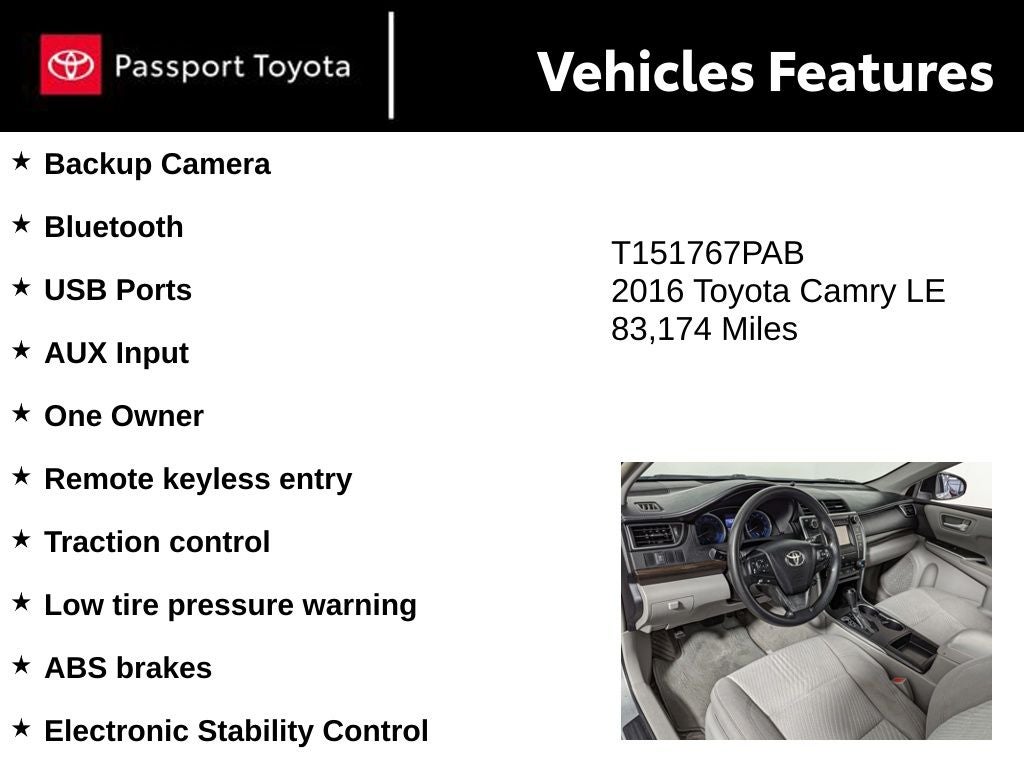 2016 Toyota Camry LE