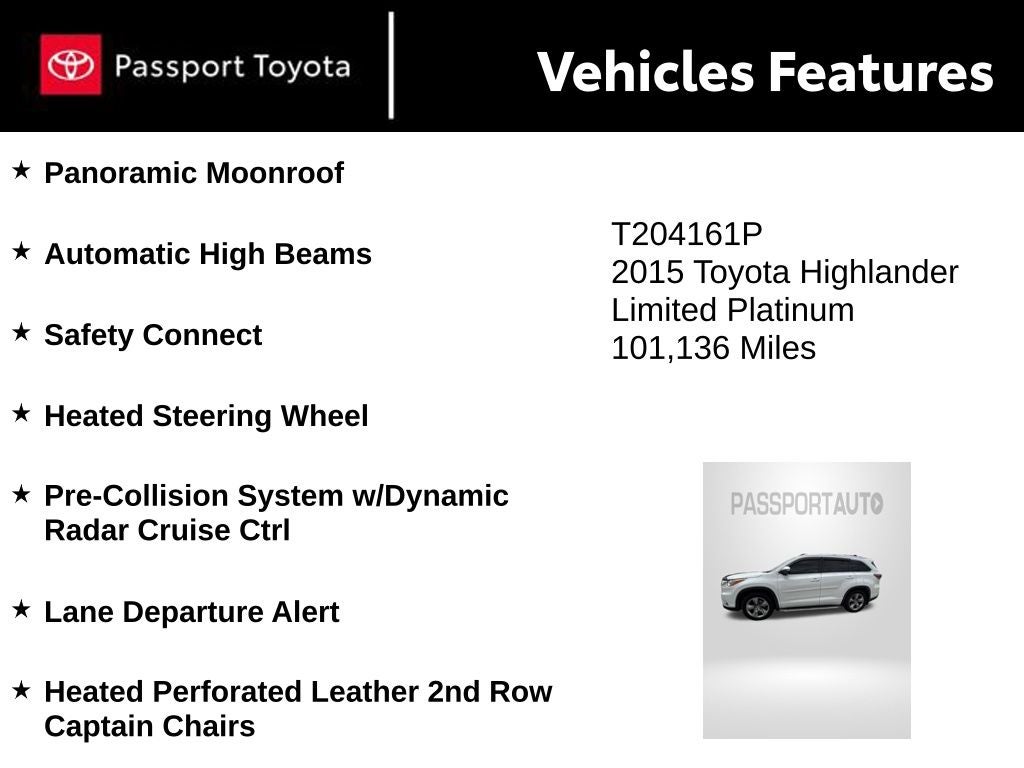2015 Toyota Highlander Limited Platinum V6