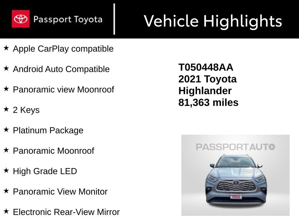 2021 Toyota Highlander Hybrid Platinum