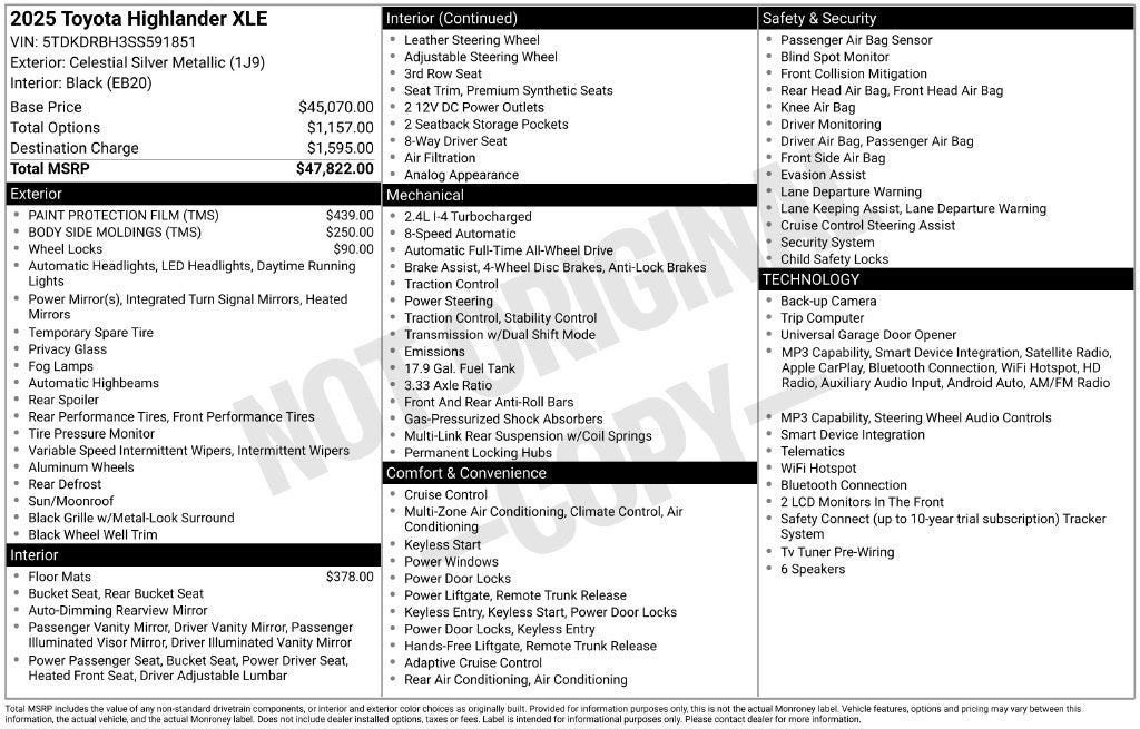 2025 Toyota Highlander XLE