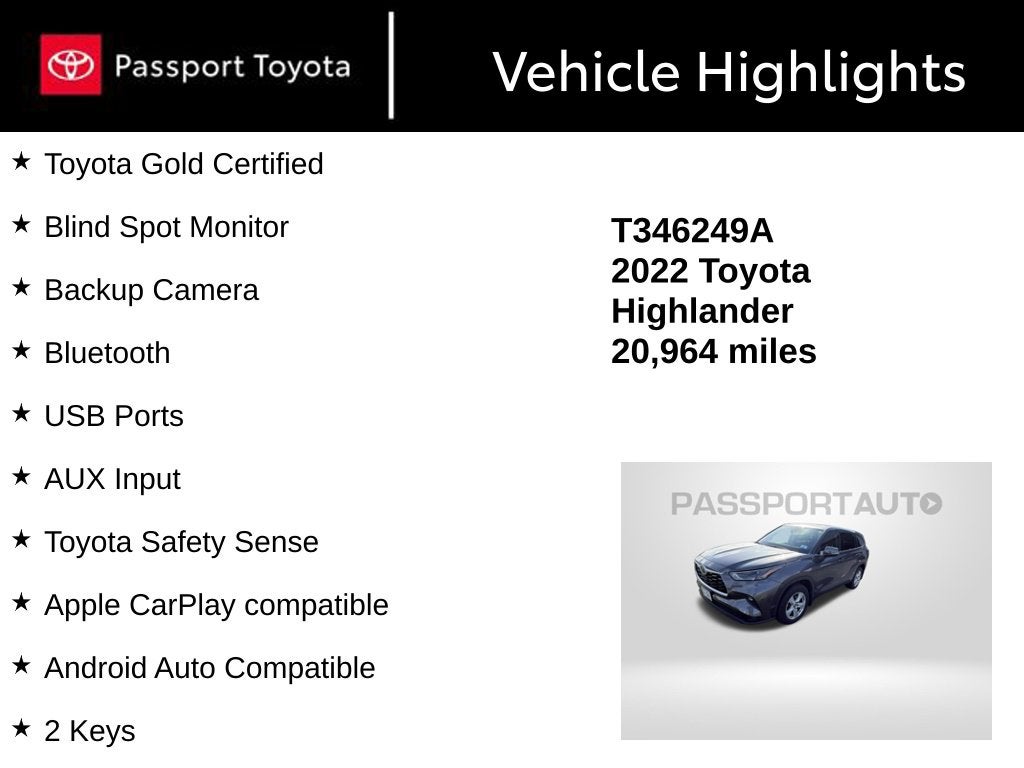2022 Toyota Highlander Hybrid LE
