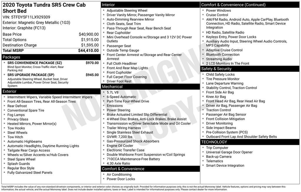 2020 Toyota Tundra SR5