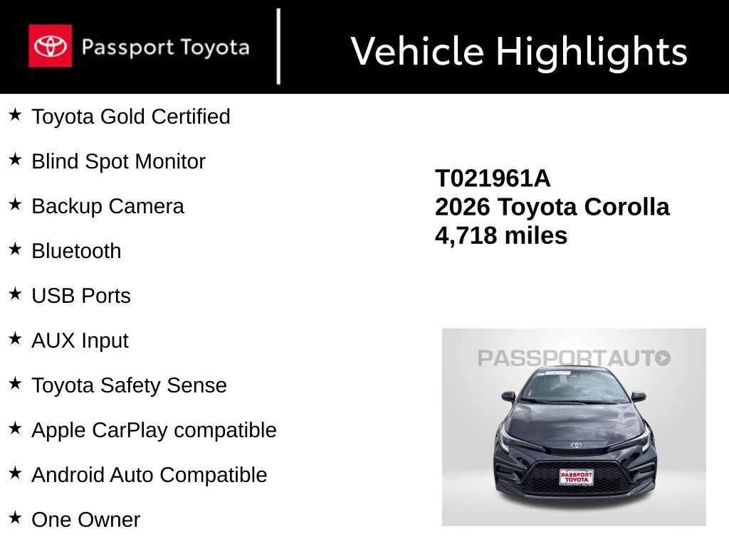 2026 Toyota Corolla SE
